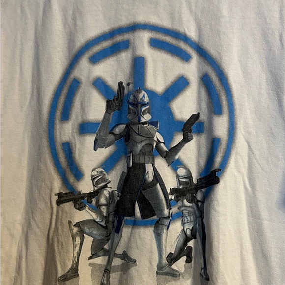 Star Wars White Tee with Blue Clone Trooper Design - Picture 5 of 9
